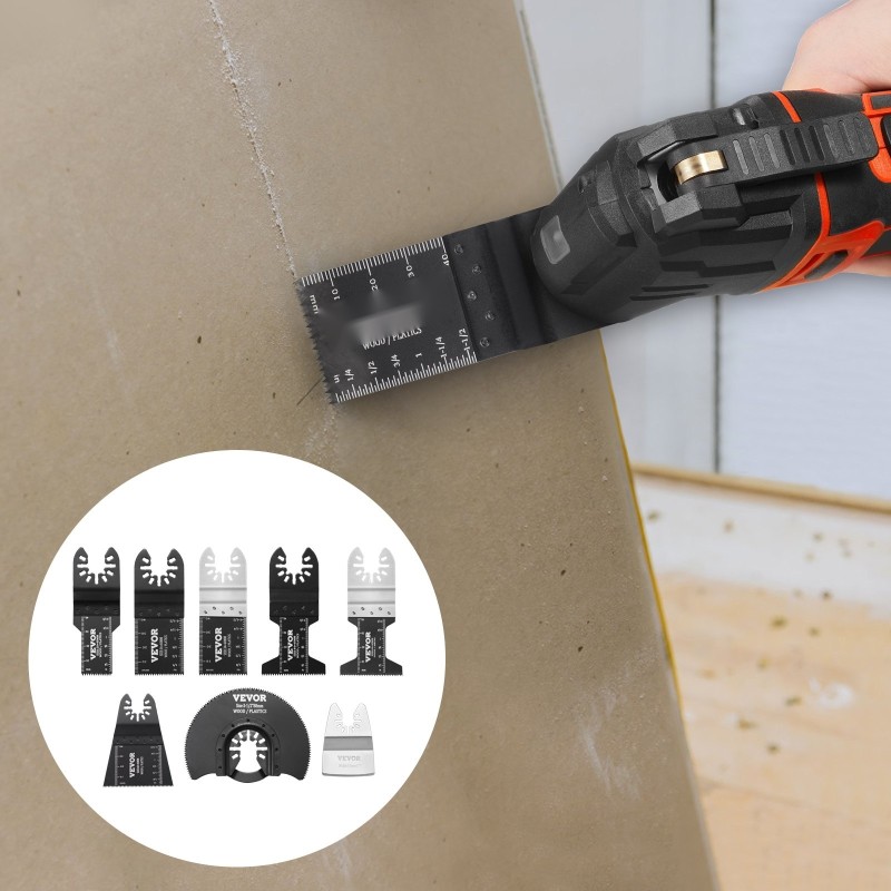 Värähtelevän monitoimityökalun teräsarja 30 kpl 8 terätyyppiä seosteräs ja hiiliteräs universaali pikakiinnitys