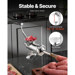 Käsikäyttöinen lihamylly 304 ruostumatonta terästä pöytäkiinnitys 5mm 8mm leikkuulevyt makkarasuppilo pikkuleipämuotti