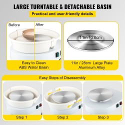 Sähködreija alumiininen 28 senttimetrin pyöritysalusta 350 watin 60–300 kierrosta jalkapoljin 16-osainen työkalasarja