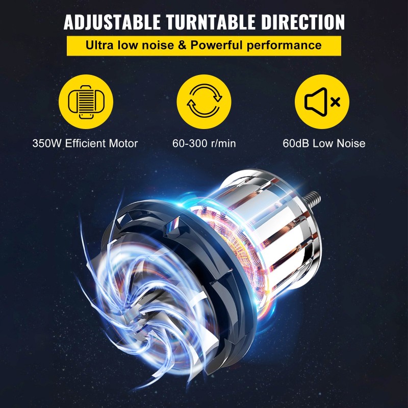 Sähködreija alumiininen 28 senttimetrin pyöritysalusta 350 watin 60–300 kierrosta jalkapoljin 16-osainen työkalasarja