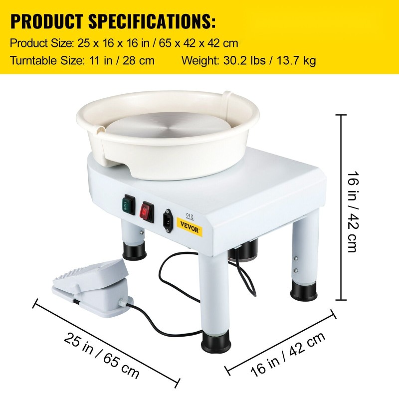 Sähködreija alumiininen 28 senttimetrin pyöritysalusta 350 watin 60–300 kierrosta jalkapoljin 16-osainen työkalasarja