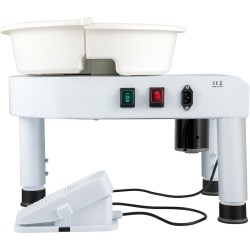 Sähköinen dreija kolmekymmentäviisi senttimetrin alumiinipyörintäalustalla irrotettavalla vesialtaalla jalkapolkimella