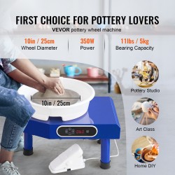 Sähköinen keramiikkadreija 350W 25 cm kääntöpöytä jalkapoljin irrotettava allas veistotyökalut esiliina