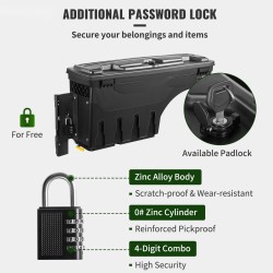 Säilytyslaatikko ABS-muovi 20 l vesitiivis lukittava kuljettajan puolelle Tundra 2007–2021