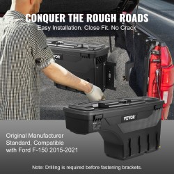 Lavan säilytyslaatikko ABS 25 L lukittava kääntyvä Ford F-150 2015–2021 matkustajan puoli