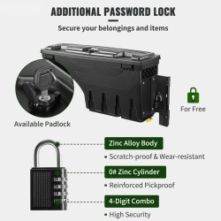 Lavansivun säilytyslaatikko ABS ja hiiliteräs 25 l Dodge Ram 1500 2019–2021