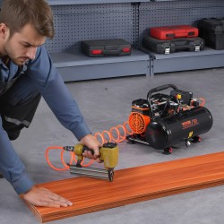 Vaakamallinen ilmakompressori terässäiliö 8 L öljytön 1 hv 8 bar