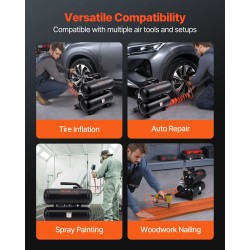 Vaakamallinen öljytön ilmakompressori terässäiliö 18 l 1 hv hiljainen