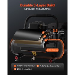 Öljytön teräksinen ilmakompressori 4 l 1 hv 7 bar renkaiden täyttöön