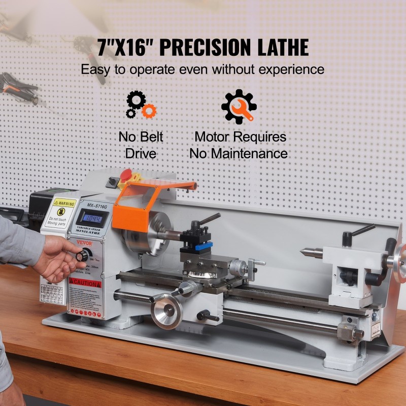 Metallisorvi valurunkoinen 800-wattinen moottori 150–2500 kierrosta minuutissa 100 millimetriä kolmileukainen pakka