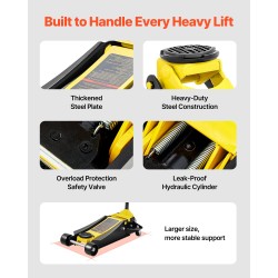 Hallitunkki teräs 4 tonnia matalaprofiilinen hydraulinen kaksoismäntäinen pikanostopumppu nostokorkeus 100–533 mm