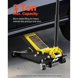 Matalaprofiilinen teräksinen hallitunkki 3 tonnia kaksimäntäinen hydraulipumppu nostokorkeus 75–495 mm laakeripyörillä