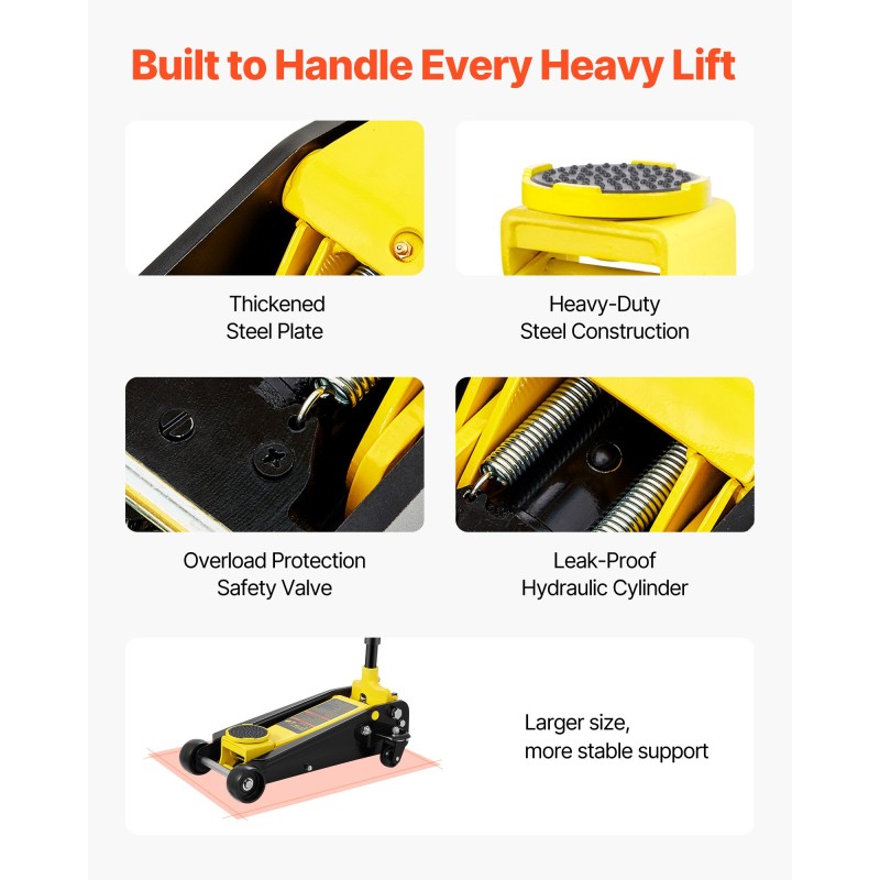 Matalaprofiilinen terästunkki kolmen tonnin kapasiteetti henkilö- ja pakettiautoihin 130–500 millimetriä