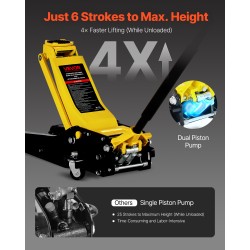 Matalaprofiilinen teräslattiatunkki neljä tonnia nostokorkeus 100–545 mm kaksoismäntäinen pikanosto