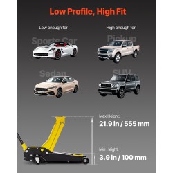 Matalaprofiilinen teräslattiatunkki neljä tonnia nostokorkeus 100–545 mm kaksoismäntäinen pikanosto