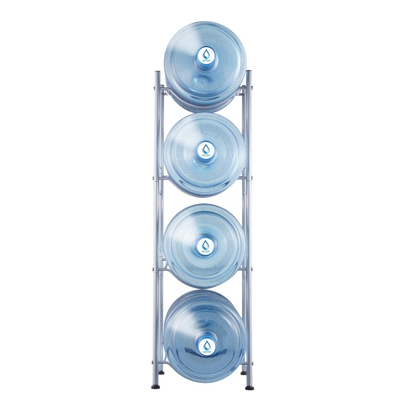 Vesikanisteriteline rautainen nelitasoinen viiden gallonin neljälle pullolle hopea