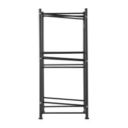 Rautainen kolmitasoinen yksirivinen vesipulloteline 5 gallonin pulloille 3 pulloa musta