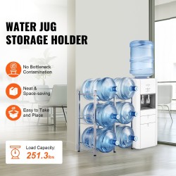 Vesipulloteline rautainen kolmitasoinen kaksoisrivinen 6 pullolle hopea