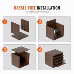 Puinen postilokerikko 5-osainen P2-luokan lastulevy ja MDF 355x305x330 mm ruskea