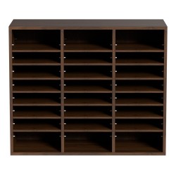 Asiakirjalajittelija 24 lokeroa säädettävät hyllyt P2 luokan lastulevy MDF ruskea EPA sertifioitu