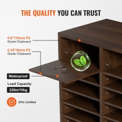 Kirjelaatikko P2 lastulevy ja MDF 36 lokeroa säädettävillä hyllyillä 997x305x680 mm