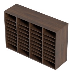 Kirjelaatikko P2 lastulevy ja MDF 36 lokeroa säädettävillä hyllyillä 997x305x680 mm