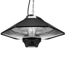 Kattokiinnitteinen infrapunalämmitin 2000W IP34 halogeeniputkilla sisä ja ulkokäyttöön säädettävällä ketjulla vetonarulla