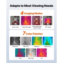 Kädessä pidettävä lämpökamera 256x192 infrapunatarkkuus 2 megapikselin näkyvä kamera 3,5 tuuman kosketusnäyttö