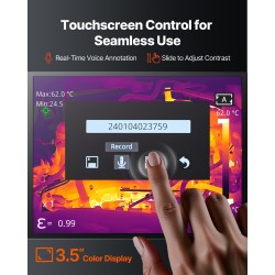 Käsikäyttöinen lämpökamera 384x288 infrapunaresoluutio 5 megapikselin kamera 3,5 tuuman kosketusnäyttö