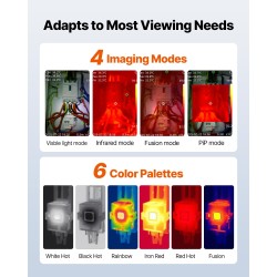 Lämpökamera 256×192 infrapunatarkkuus parannettu 320×240 2 megapikselin näkyvä kamera -20–550 °C
