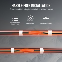 Putkilämmityskaapeli 18 m 23 W/m sisäänrakennettu termostaatti PVC-, metalli- ja muoviputkille