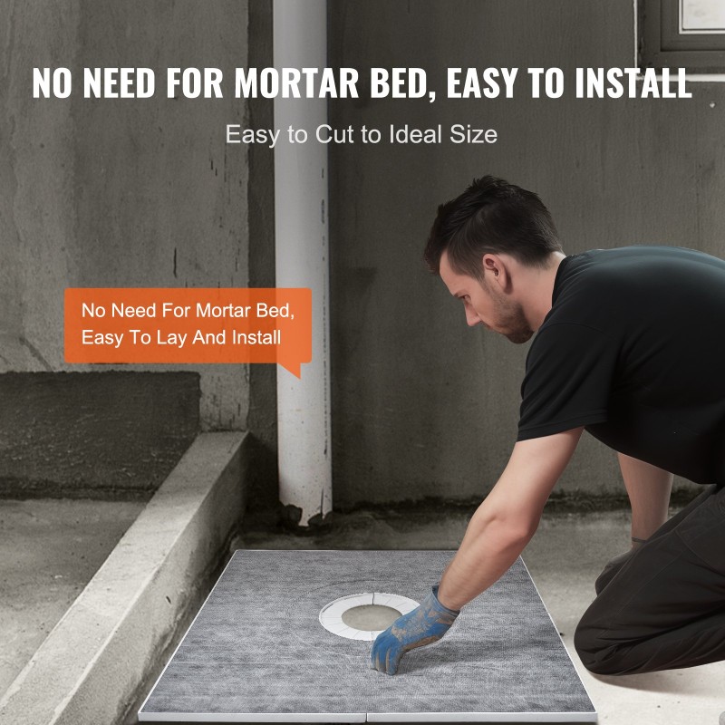 EPS suihkupohjasarja 914x914 mm keskiviemärillä 160 mm mukana 2 vesitiivistä kangasta