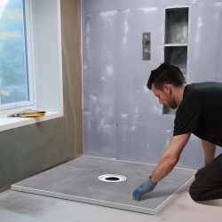 EPS suihkupohjasarja 914x914 mm keskiviemärillä 160 mm mukana 2 vesitiivistä kangasta