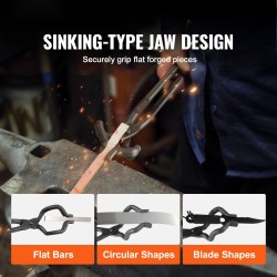 Sepänpihdit hiiliteräksiset 463 mm Z-muotoisilla V-leuoilla A3-teräsniitit