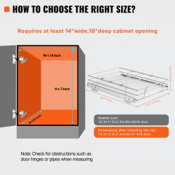 Ulosvedettävä kaappikori kromattu teräs asennuskoko 419x317.5x89 mm keittiöön 13 kg kantavuus