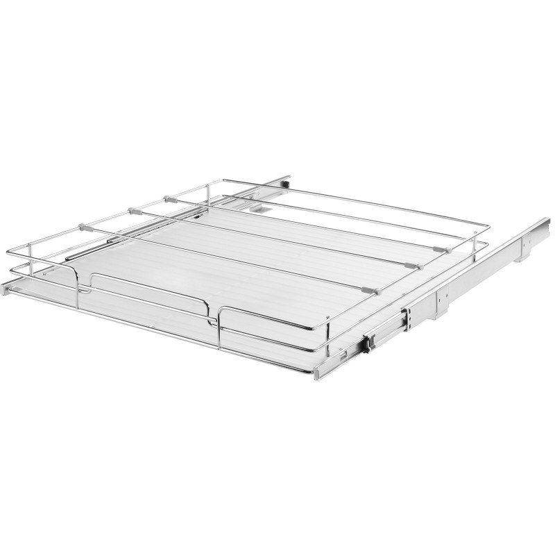 Ulosvedettävä kromipinnoitettu teräshylly 507 x 533 x 64 mm yhden tason kaappiin