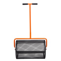 Kompostinlevitin jauhemaalatulla teräsverkkorummulla 61 cm korkeussäädettävä aisa nurmikoille ja puutarhaan