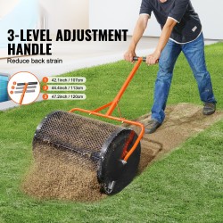 Kompostin levitin teräsrunkoinen 61 cm rumpu säädettävä T-kahva musta