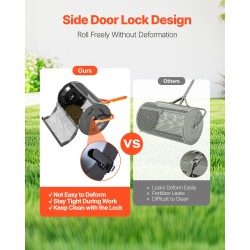 Kompostinlevitin 24 tuuman jauhemaalatulla teräsrungolla säädettävällä T-kahvalla nurmikolle