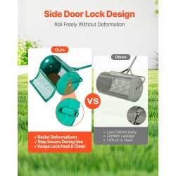 Kompostinlevitin jauhemaalattua terästä 24 tuuman rummulla neliasentoinen kahva siemenille ja lannoitteille