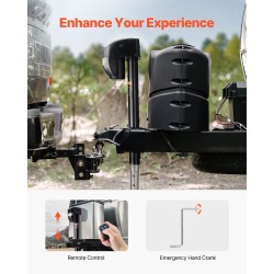 Sähköinen perävaunutunkki hiiliteräs 2267 kg kantavuus 255–860 mm nostoalue 12 V moottori