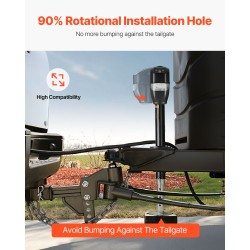 Sähköinen perävaunutunkki hiiliteräs 2267 kg kantavuus 255–860 mm nostoalue 12 V moottori