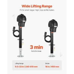 Sähköinen perävaunutunkki hiiliteräs 1588 kg 12 V 240–815 mm 7 napainen liitin