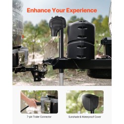 Sähköinen perävaunutunkki hiiliteräs 1588 kg 12 V 240–815 mm 7 napainen liitin