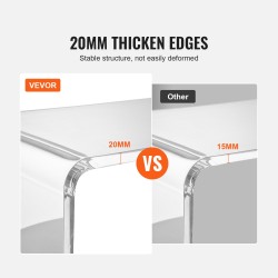 Akryylinen U-muotoinen konsolipöytä läpinäkyvä 20 mm paksu 964x381x740 mm