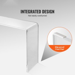 Akryylinen U-muotoinen konsolipöytä läpinäkyvä 20 mm paksu 964x381x740 mm