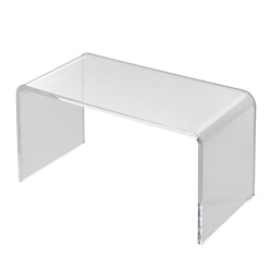 Akryylinen U muotoinen sivupöytä 414 mm korkea 20 mm kansilevy läpinäkyvä