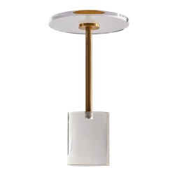 Pääty ja sivupöytä läpinäkyvästä akryylistä 302 mm pyöreällä levyllä korkeus 543 mm