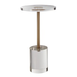 Pääty ja sivupöytä läpinäkyvästä akryylistä 302 mm pyöreällä levyllä korkeus 543 mm