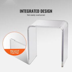 Akryyliset C-muotoiset sivupöydät 2 kpl läpinäkyvät korkeus 460 mm